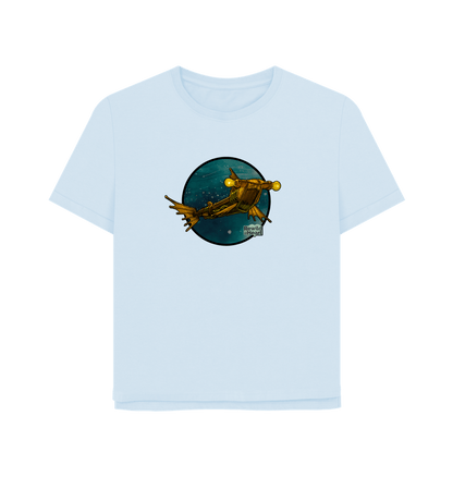 Sky Blue Steampunk Hammerhead Shark Relaxed-Fit T-Shirt