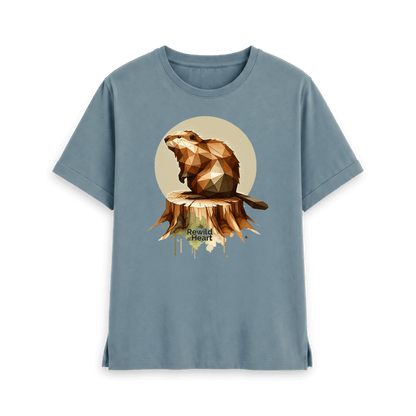 Stone Blue Printed T-shirt Front