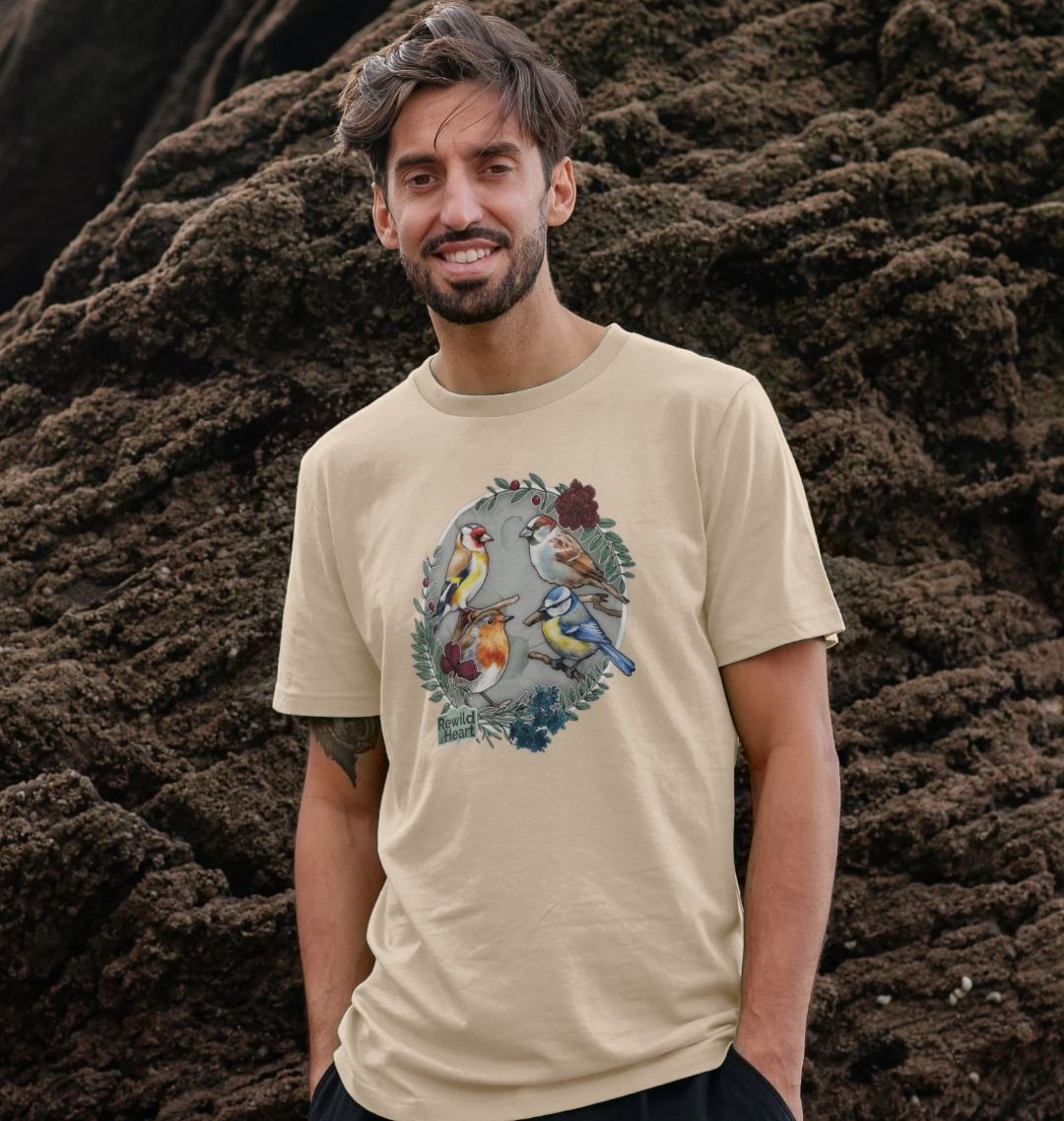 British Songbird Wreath Men's T-Shirt