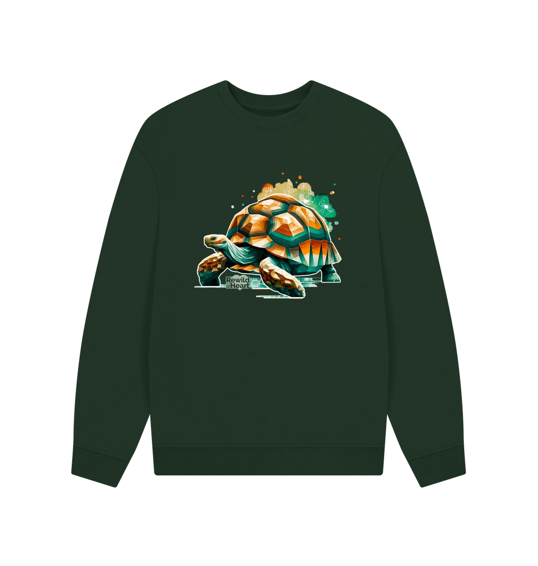 Evergreen Giant Tortoise Wildflower Men's Oversized Sweater