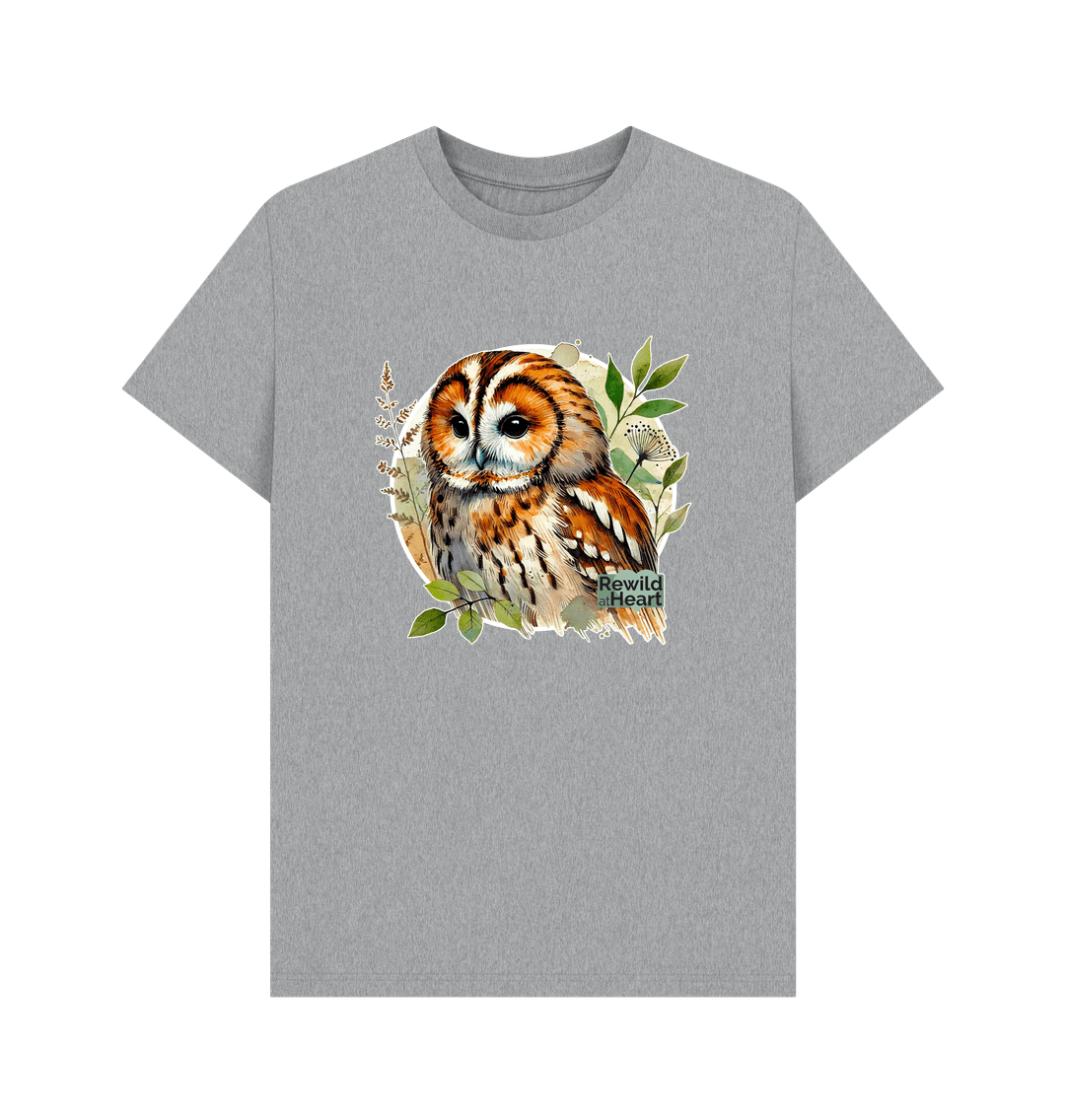 Athletic Grey Tawny Owl Forest Men's T-Shirt