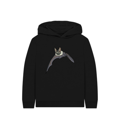 Black Printed Kids Hoodie Front