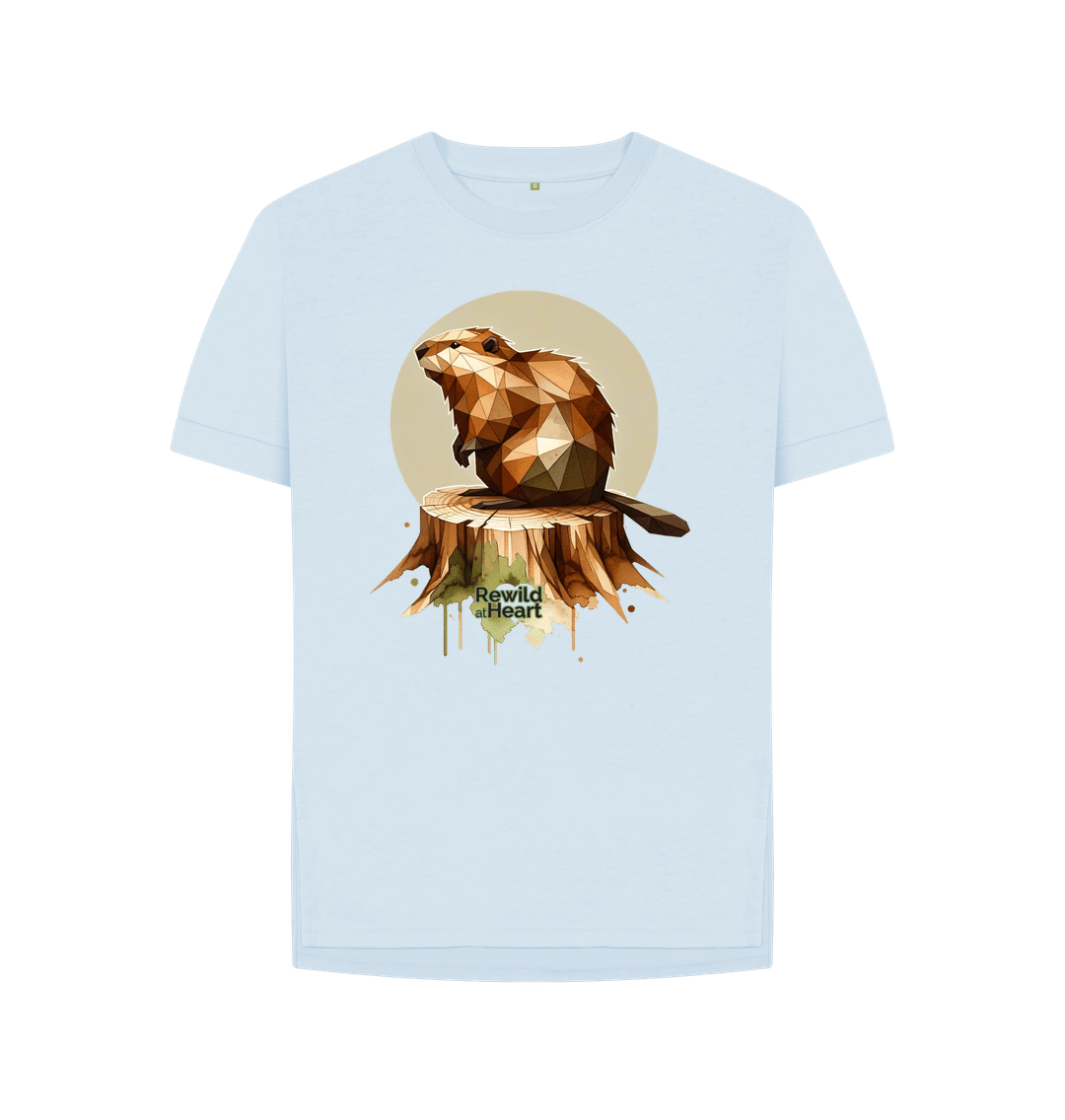 Sky Blue Wild Beaver | Relaxed-Fit Women's T-Shirt