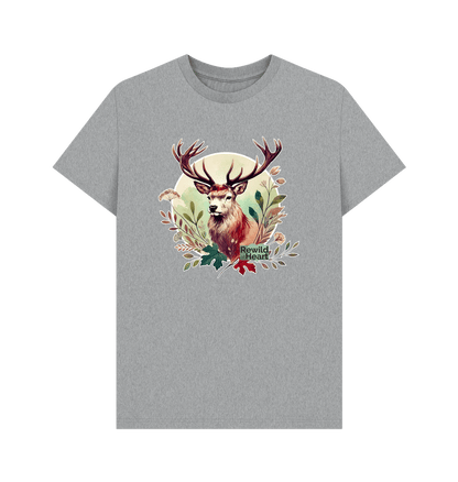 Athletic Grey Red Deer Stag Spirit Men's T-Shirt