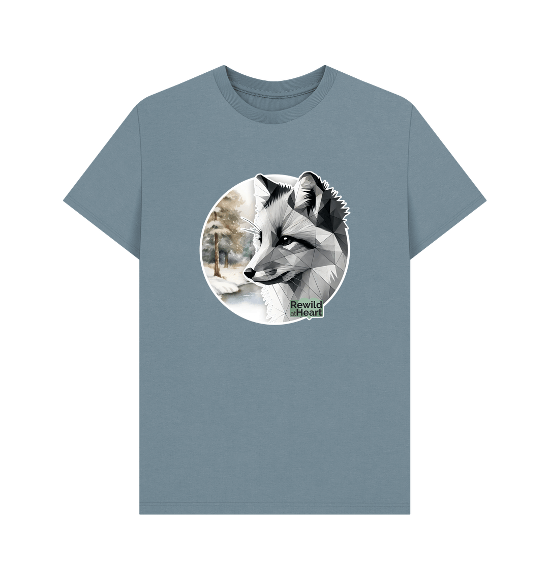 Stone Blue Silent Arctic Fox Men's T-Shirt