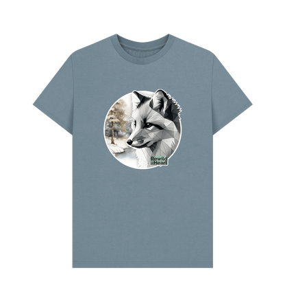 Stone Blue Silent Arctic Fox Men's T-Shirt