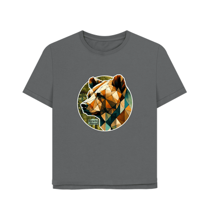 Slate Grey Brown Bear Forest Women's Relaxed-Fit T-Shirt