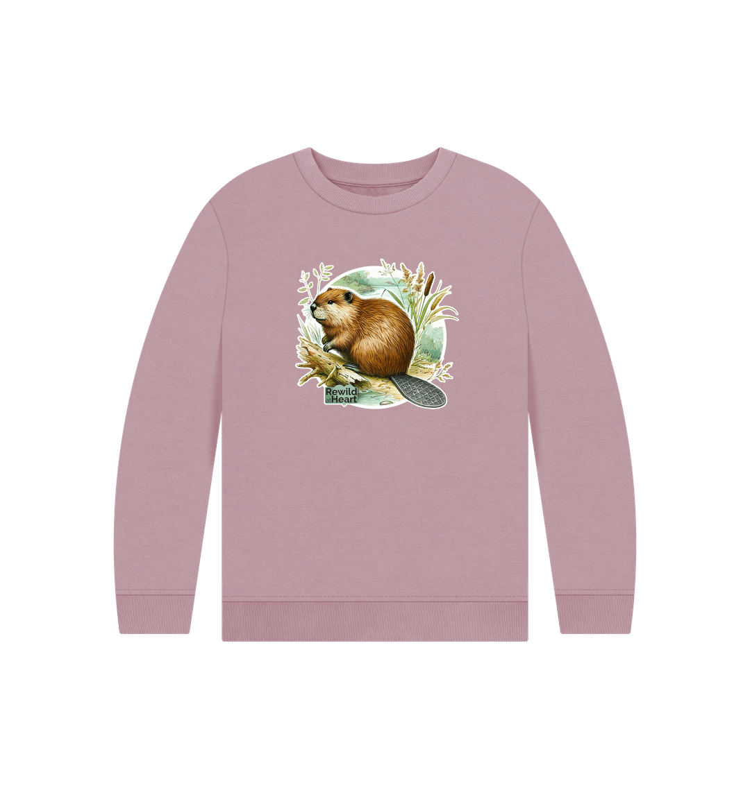 Mauve Beaver Riverbank Kids Jumper