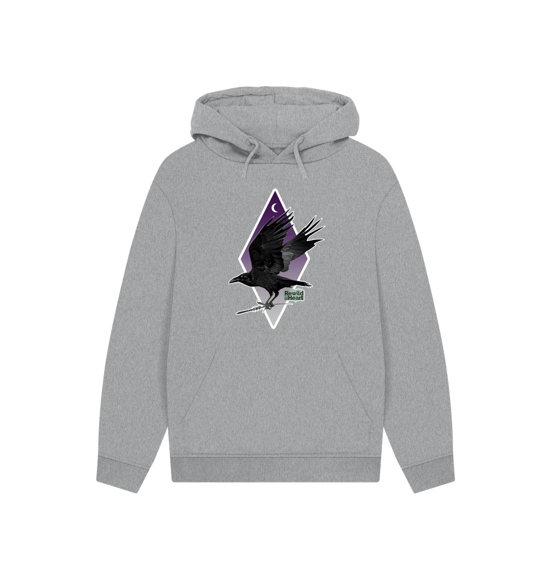 Athletic Grey Raven Moon Crescent Hoodie