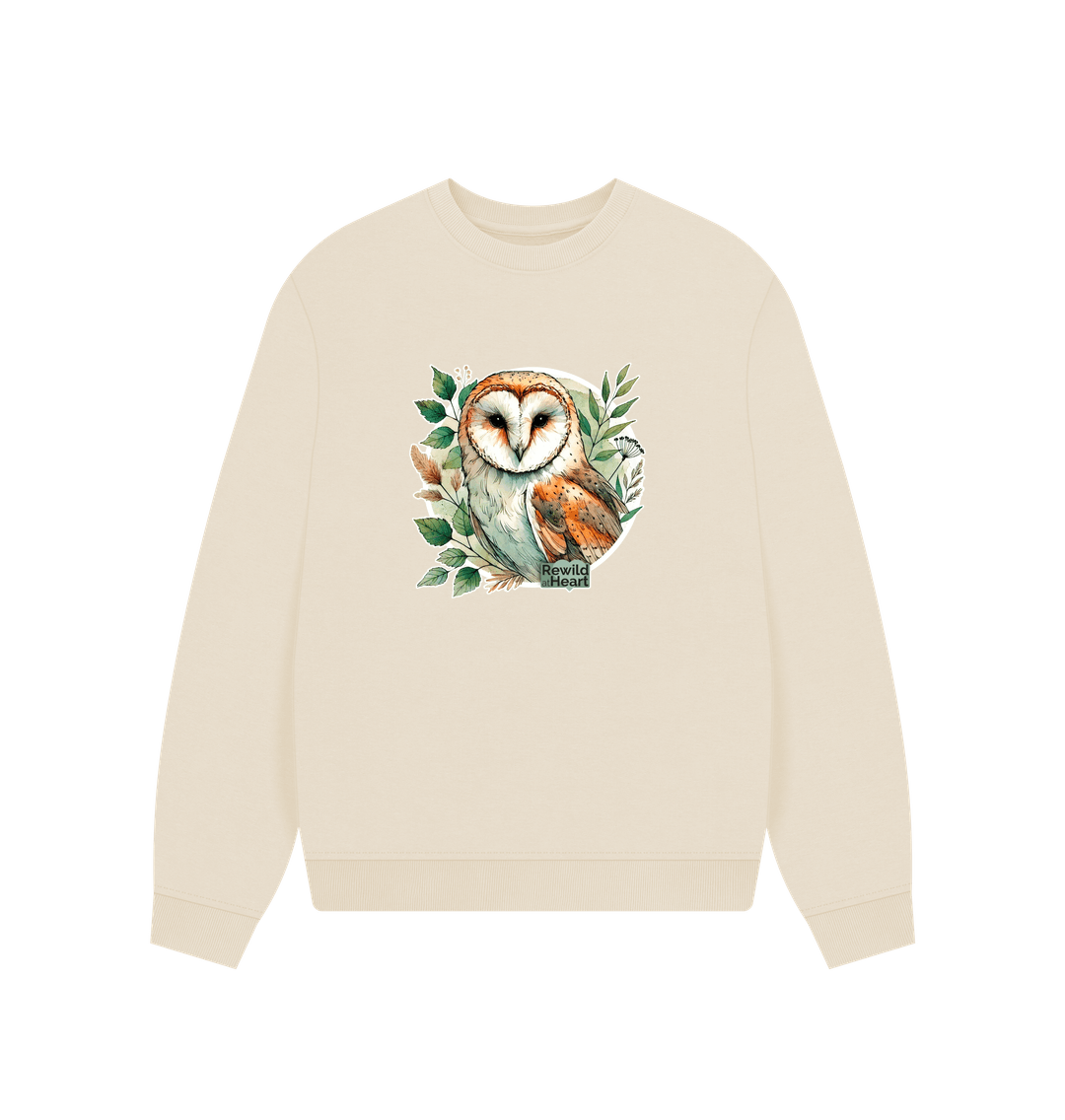 Oat Barn Owl Woodland Women's Oversized Jumper