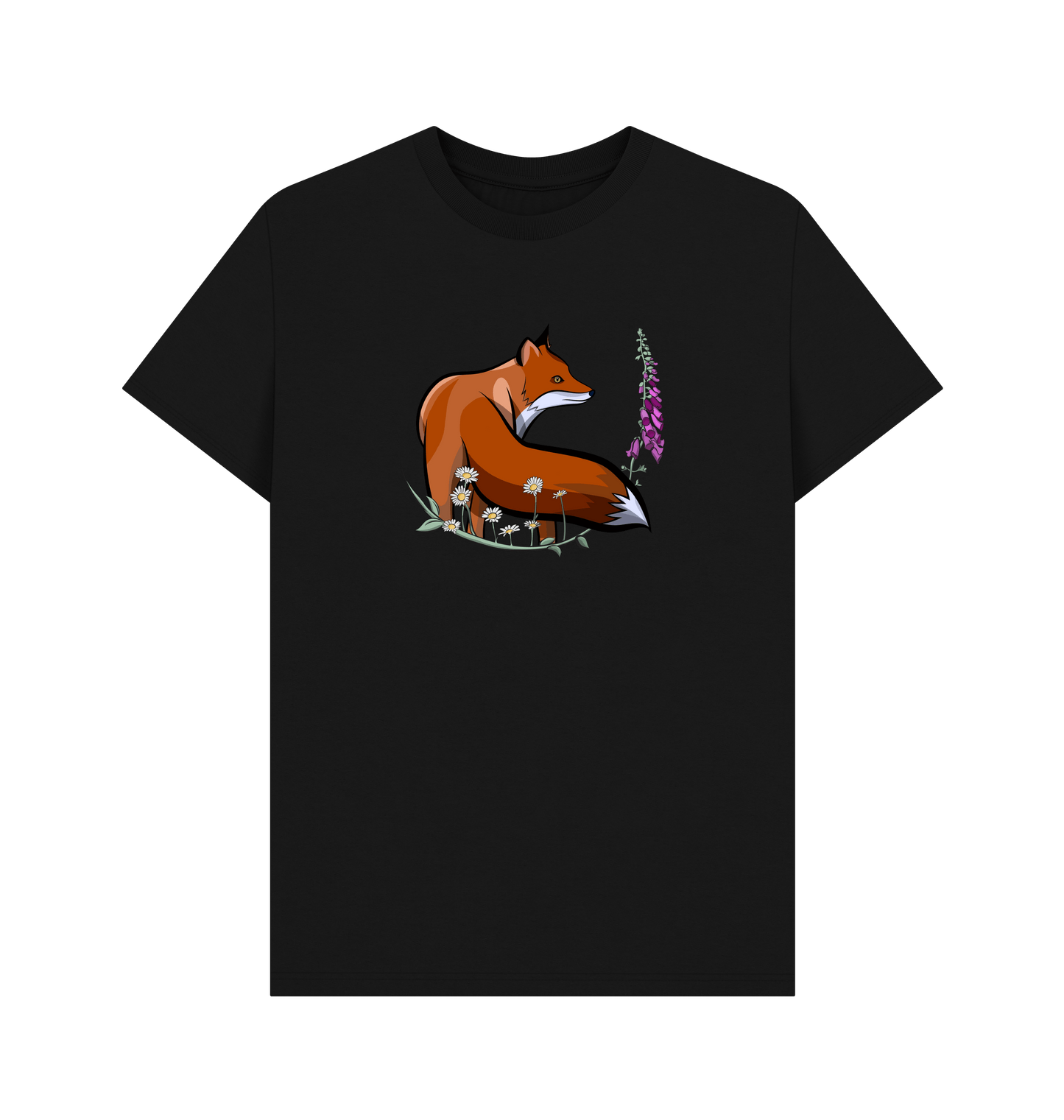 Black Printed T-shirt Front