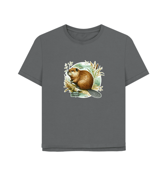 Slate Grey Beaver Riverbank Women's Relaxed-Fit T-Shirt