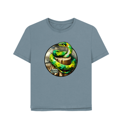 Stone Blue Grass Snake Marsh Women's Relaxed-Fit T-Shirt