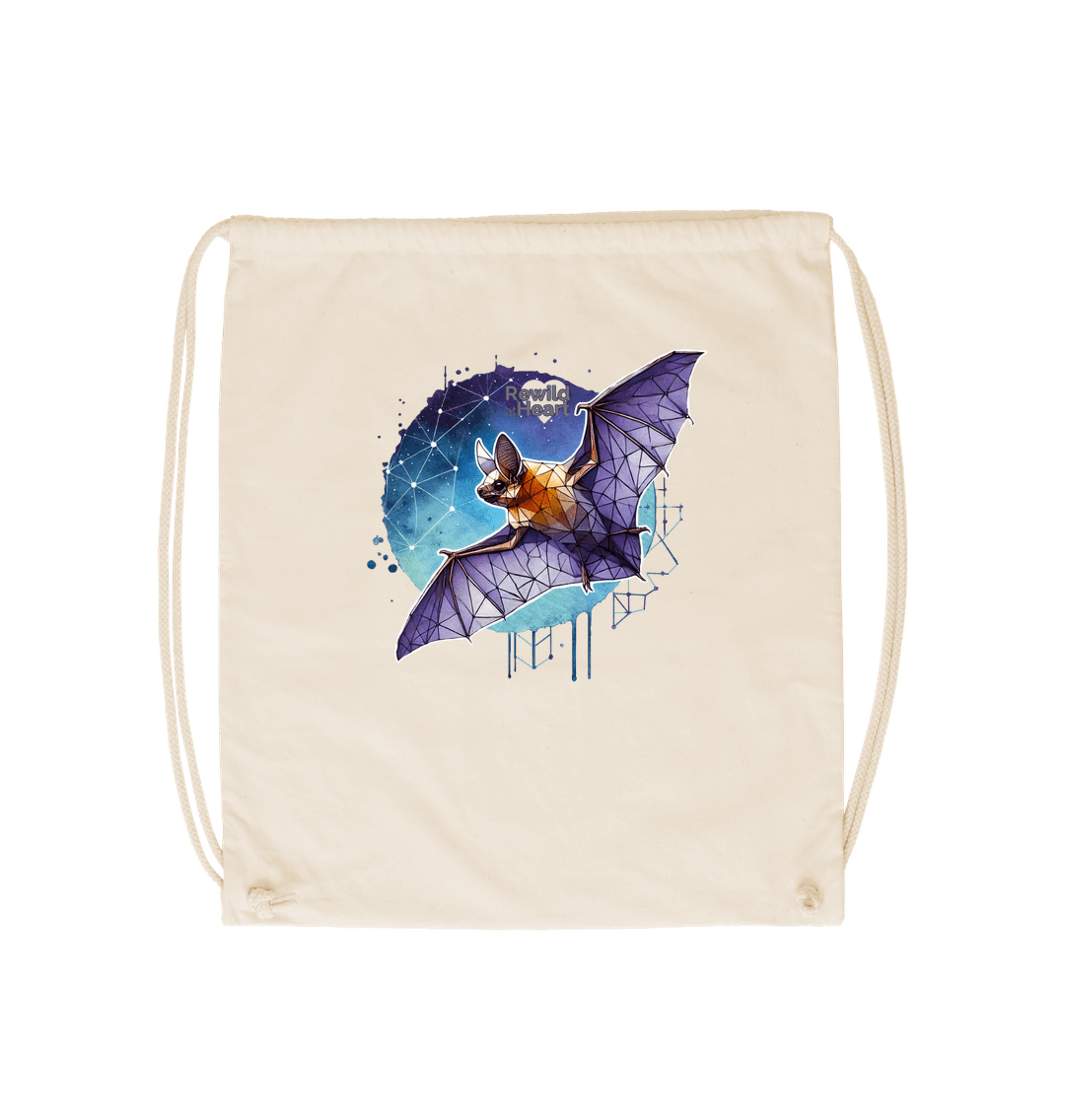 Natural Bat Summer Drawstring Bag