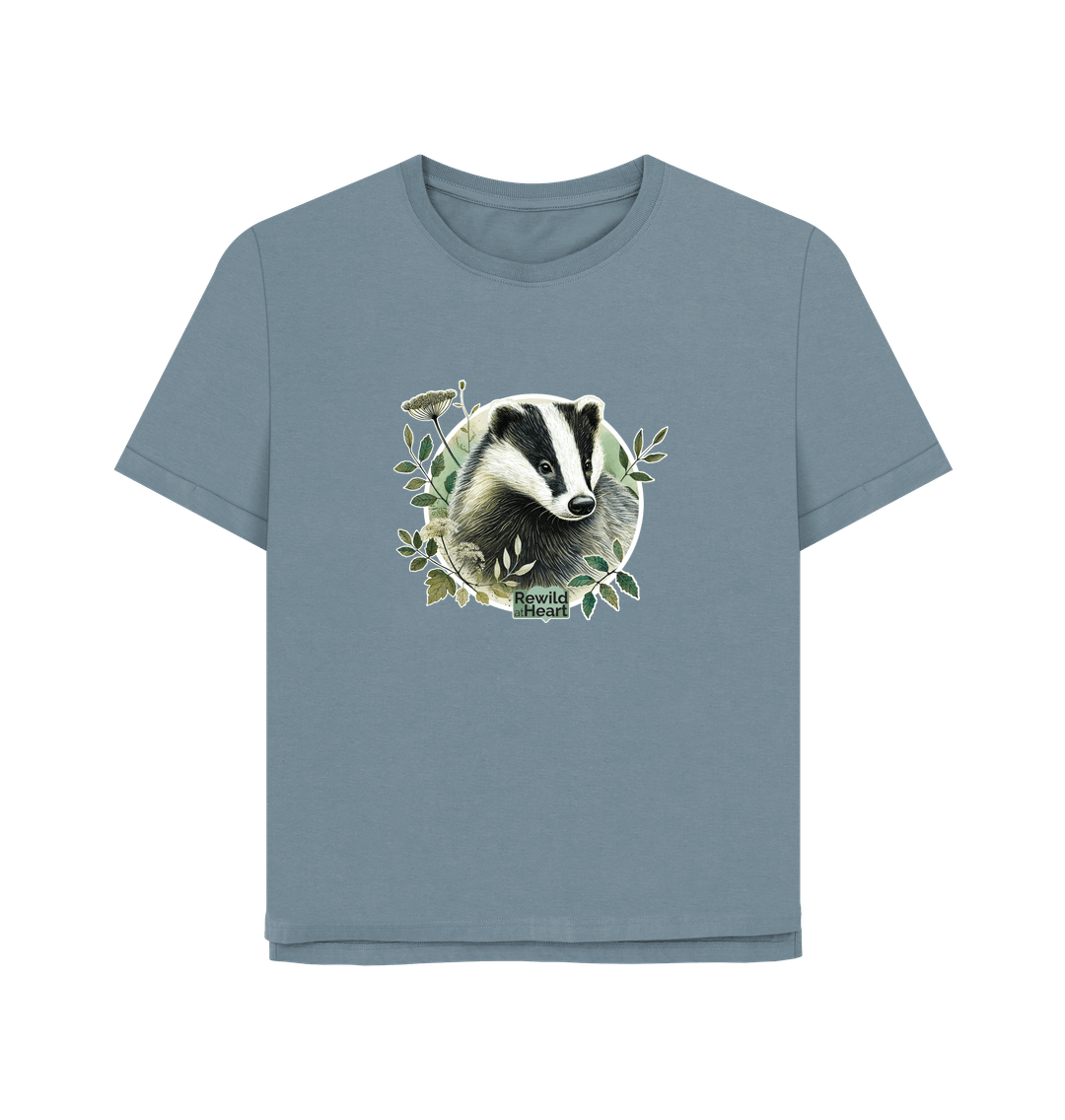 Stone Blue Badger Wanderer Women's Relaxed-Fit T-Shirt