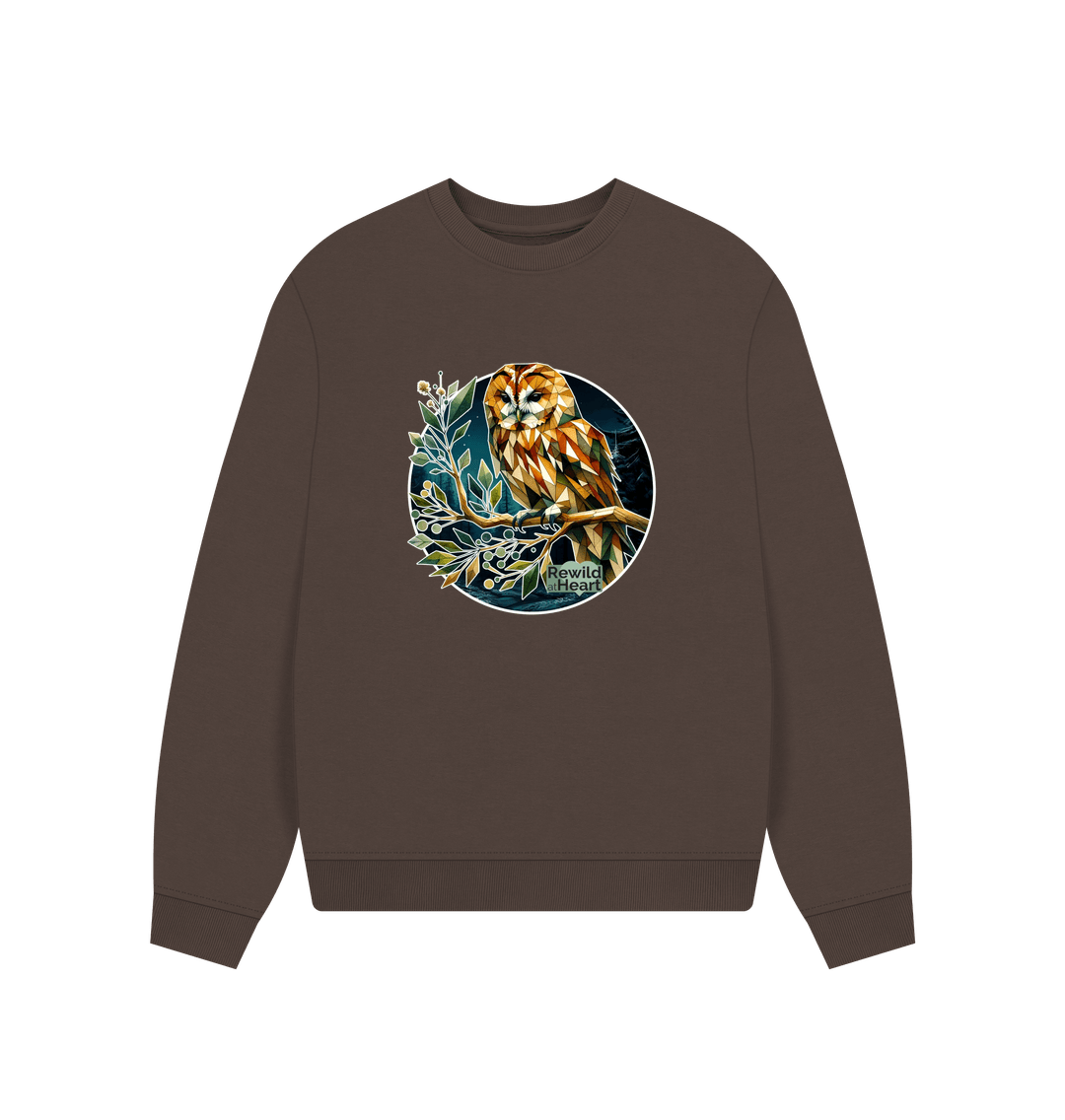 Chocolate Tawny Owl Women's Oversized Jumper