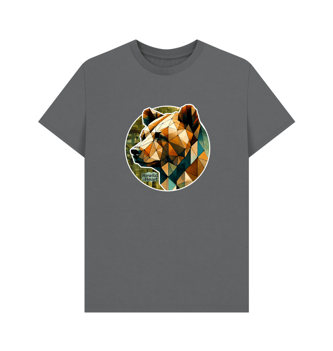 Slate Grey Brown Bear Forest Men's T-Shirt