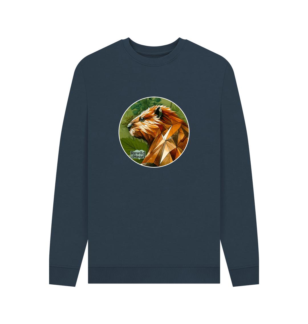 Navy Blue Beaver Botanical Men's Sweater