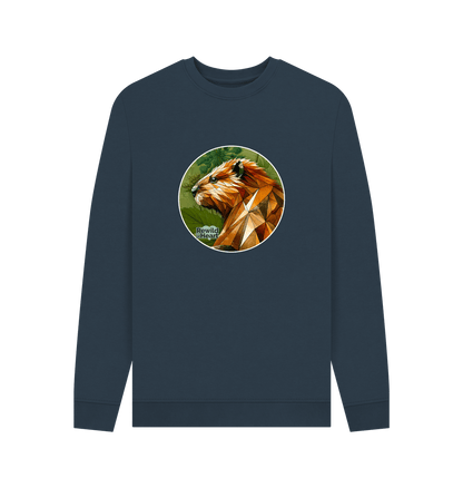 Navy Blue Beaver Botanical Men's Sweater