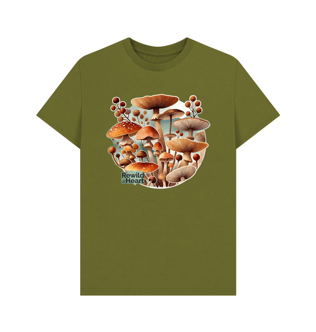 Moss Green Mushroom Bloom Men's T-Shirt