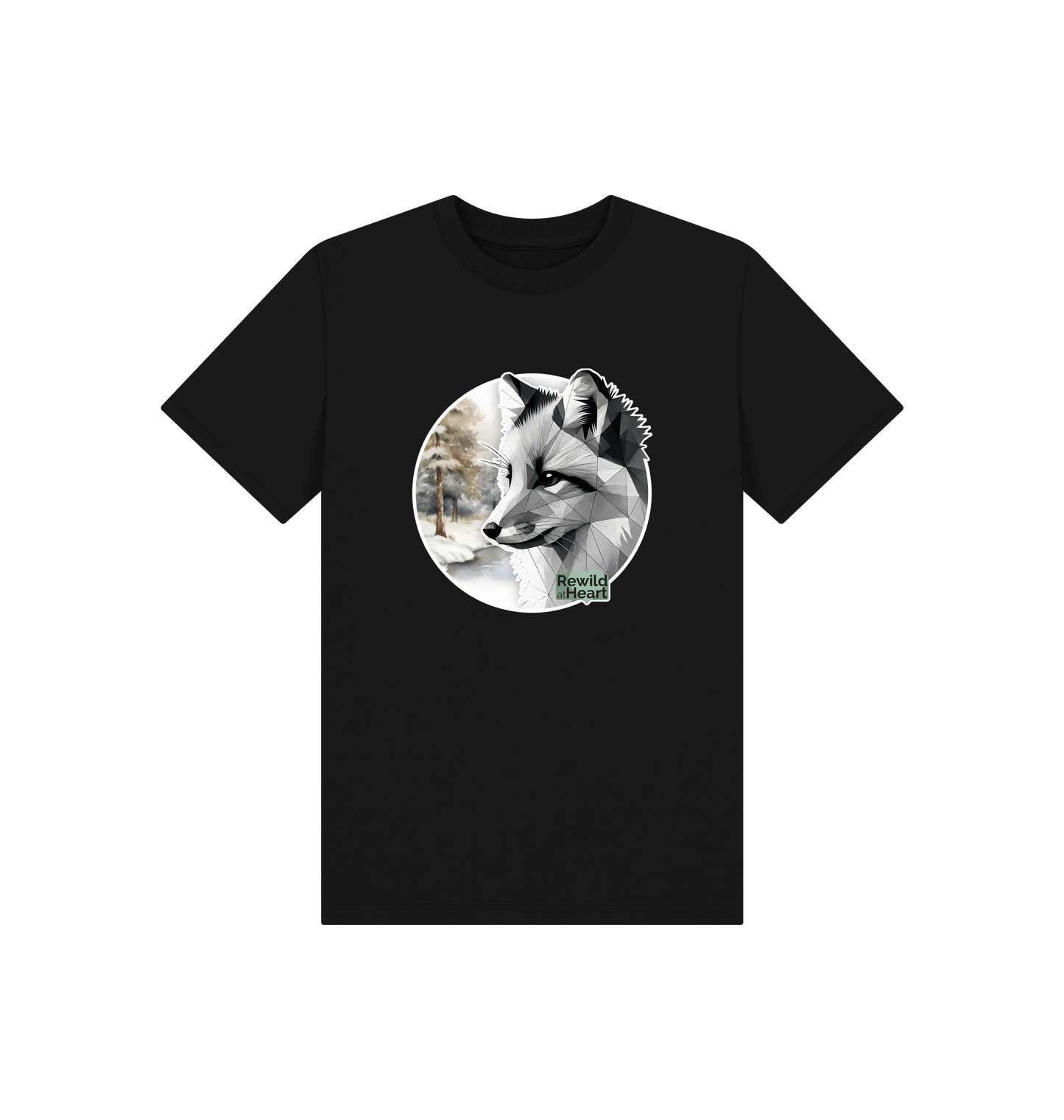 Black Printed Kids T-Shirt Front