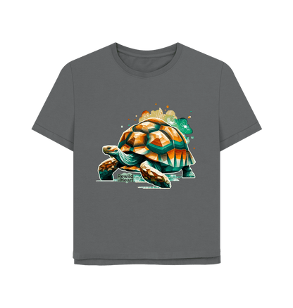 Slate Grey Giant Tortoise Wildflower Women's Relaxed-Fit T-Shirt