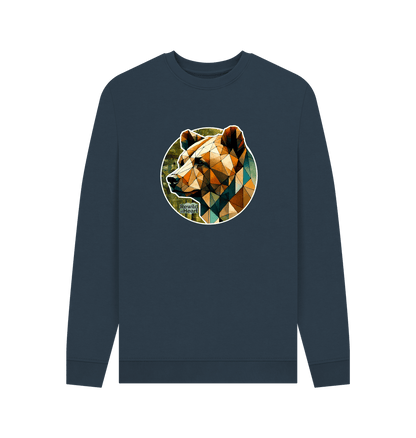 Navy Blue Printed Sweater Front