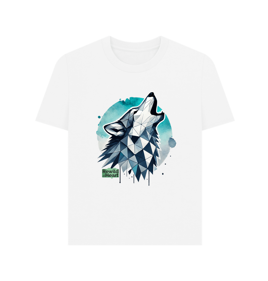 White Primal Wolf Howl Women's Classic T-Shirt