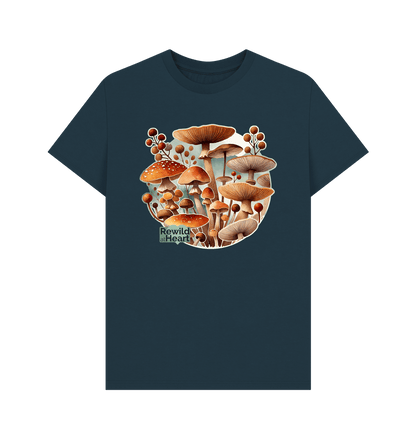 Denim Blue Mushroom Bloom Men's T-Shirt