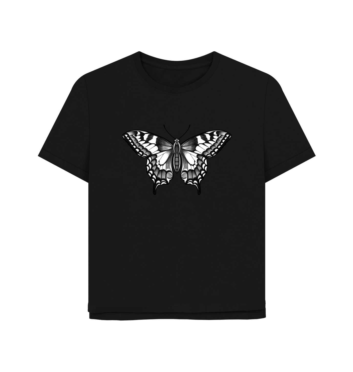 Black Printed T-shirt Front