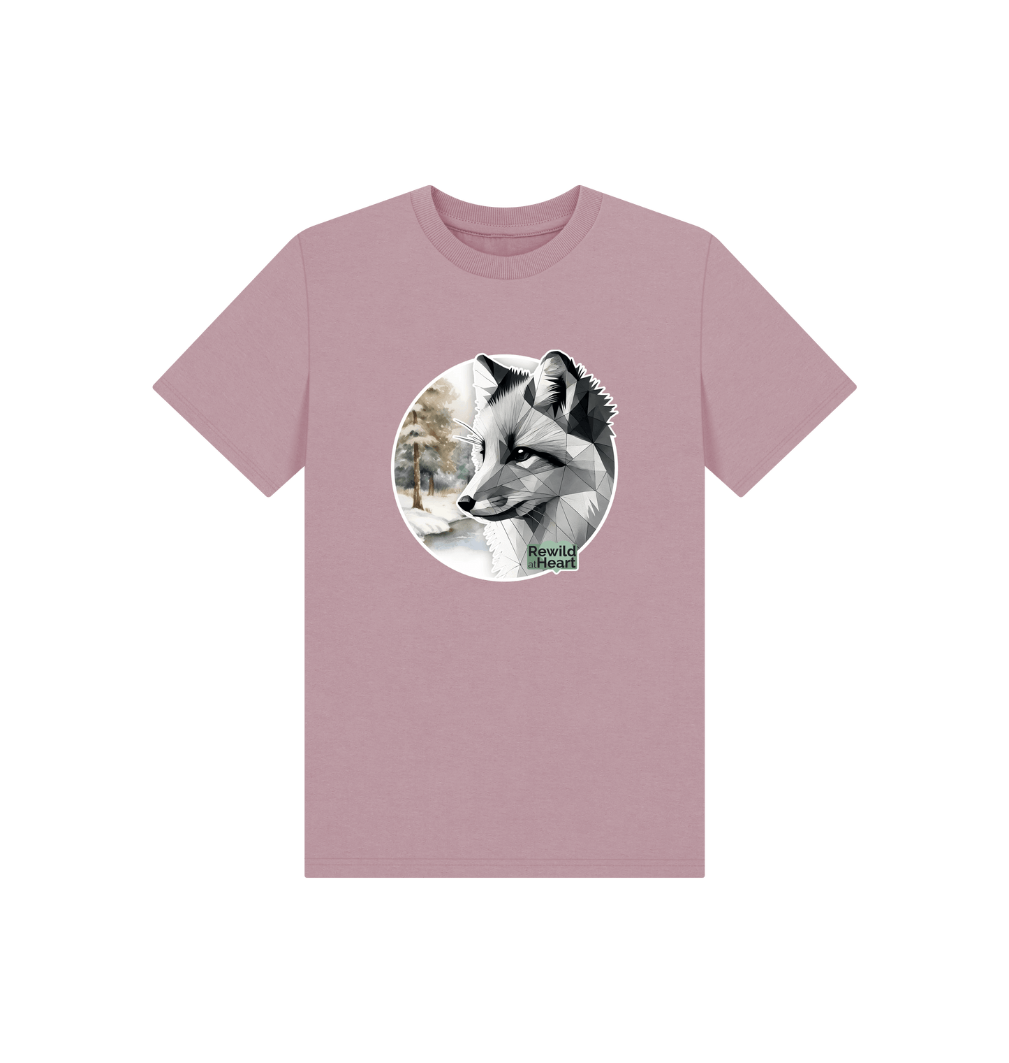 Mauve Printed Kids T-Shirt Front