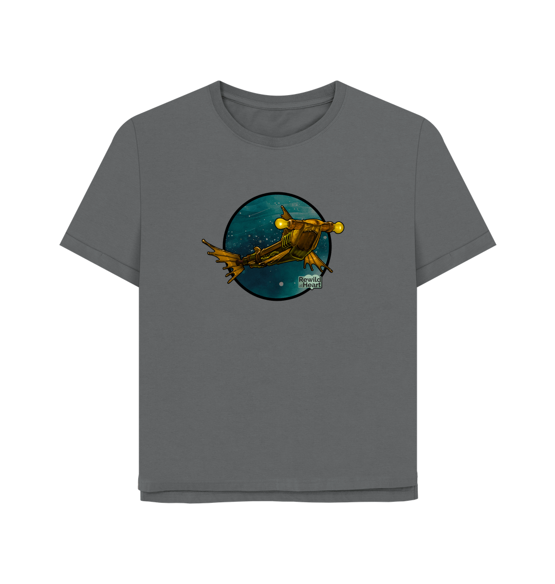 Slate Grey Steampunk Hammerhead Shark Relaxed-Fit T-Shirt