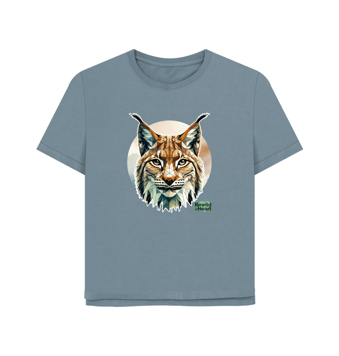 Stone Blue Primal Lynx Women's Relaxed-Fit T-Shirt