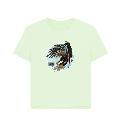 Pastel Green White-Tailed Eagle Flight Women's Relaxed-Fit T-Shirt