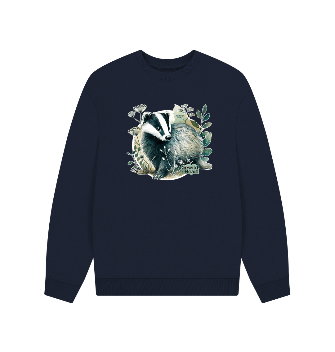 Navy Blue Badger Wanderer Men's Oversized Sweater