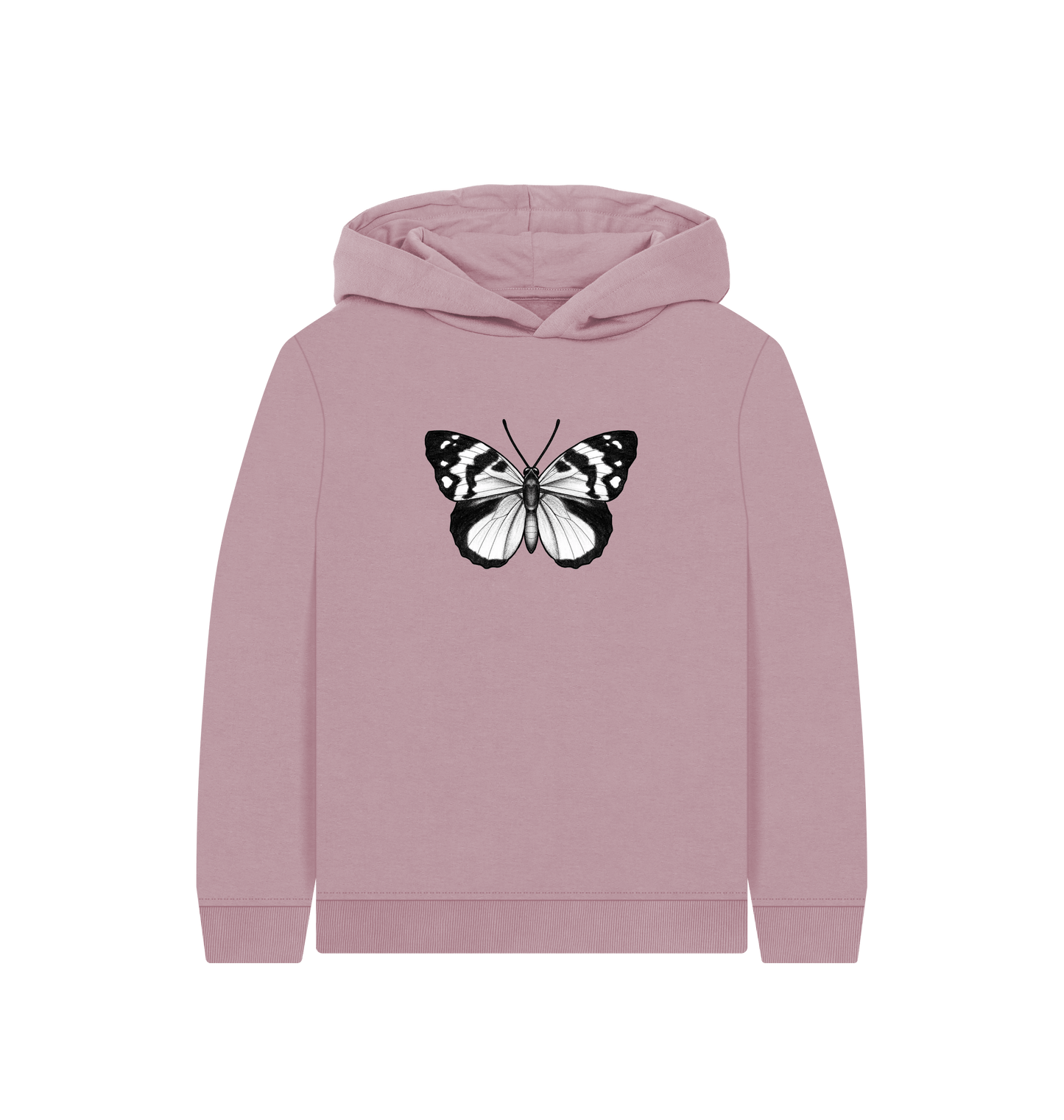 Mauve Printed Kids Hoodie Front