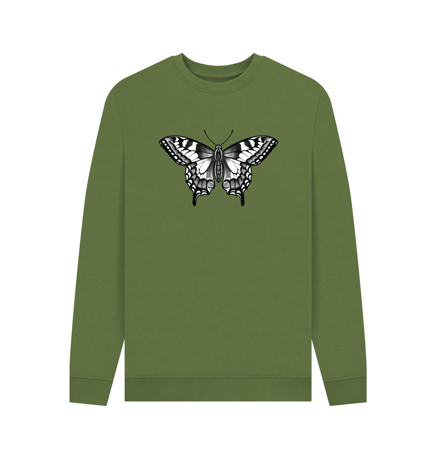 Khaki Printed Sweater Front