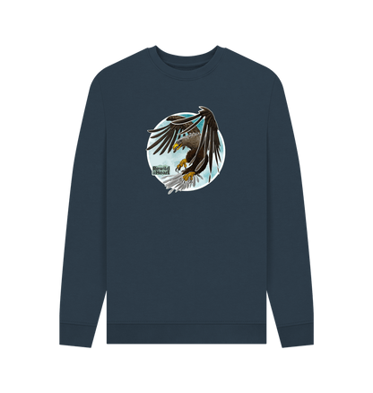 Navy Blue White-Tailed Eagle Flight Men's Sweater