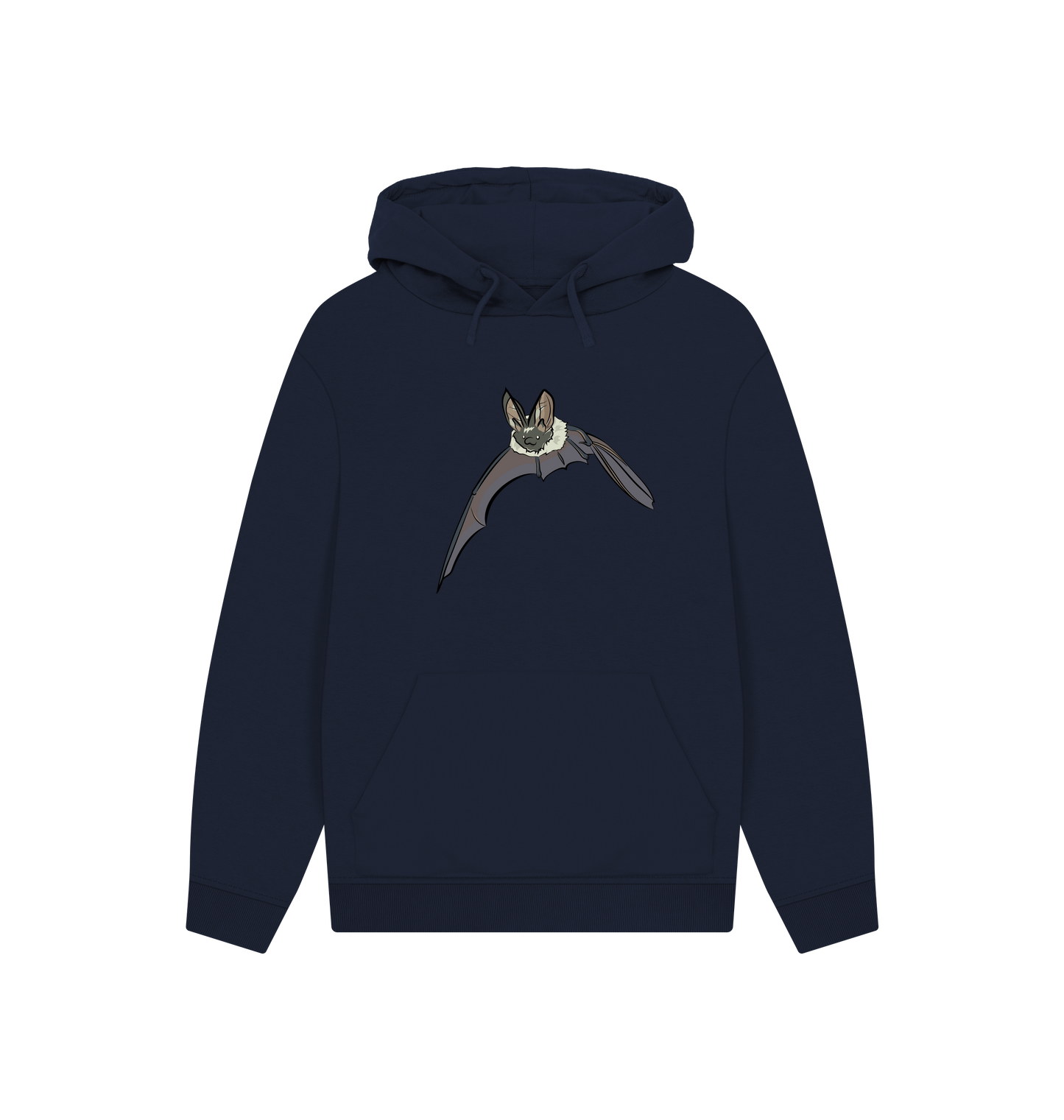Navy Printed Hoody Front