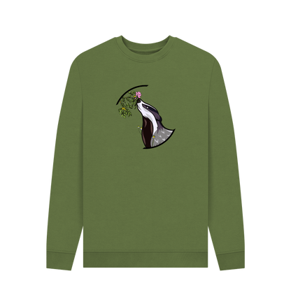Khaki Printed Sweater Front