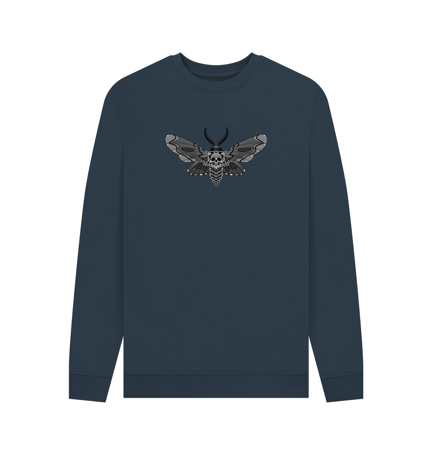 Navy Blue Printed Sweater Front
