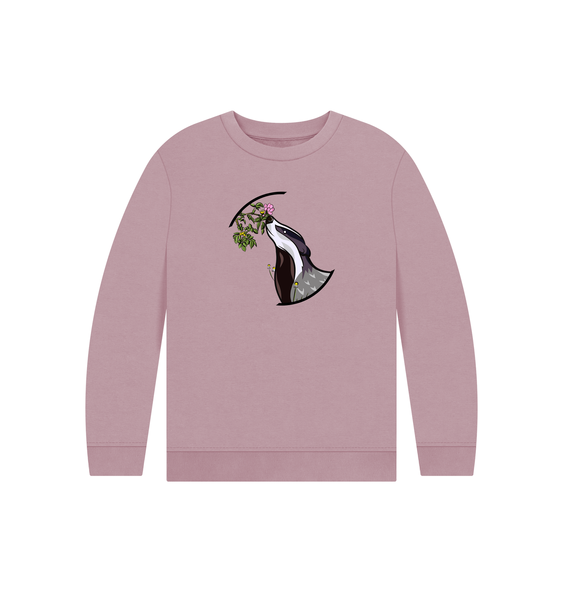 Mauve Printed Kids Jumper Front