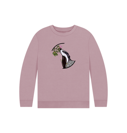 Mauve Printed Kids Jumper Front
