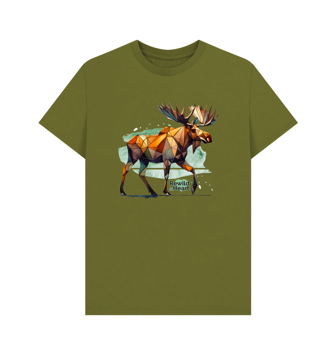 Moss Green Mighty Moose Mosaic Men's T-Shirt