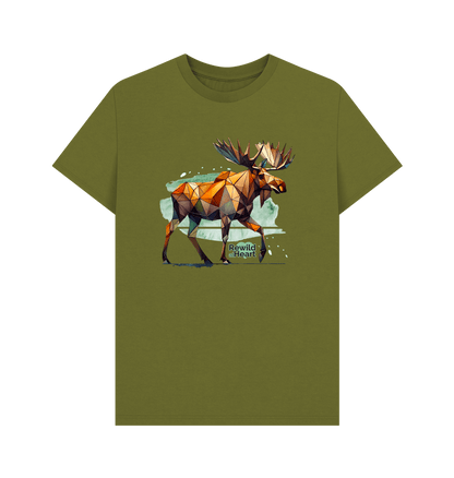 Moss Green Mighty Moose Mosaic Men's T-Shirt