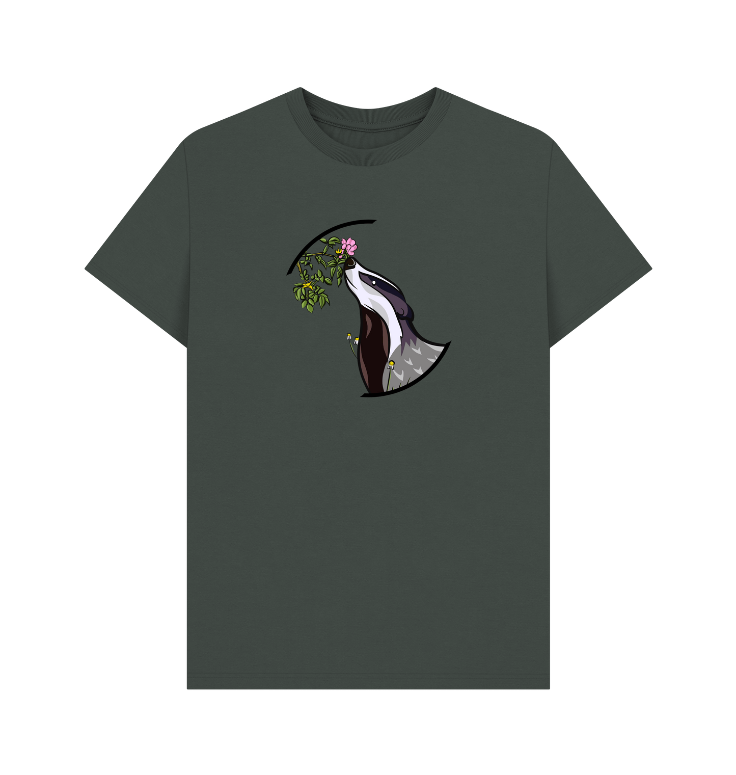 Dark Grey Printed T-shirt Front