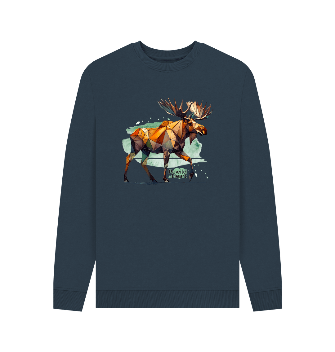 Navy Blue Printed Sweater Front
