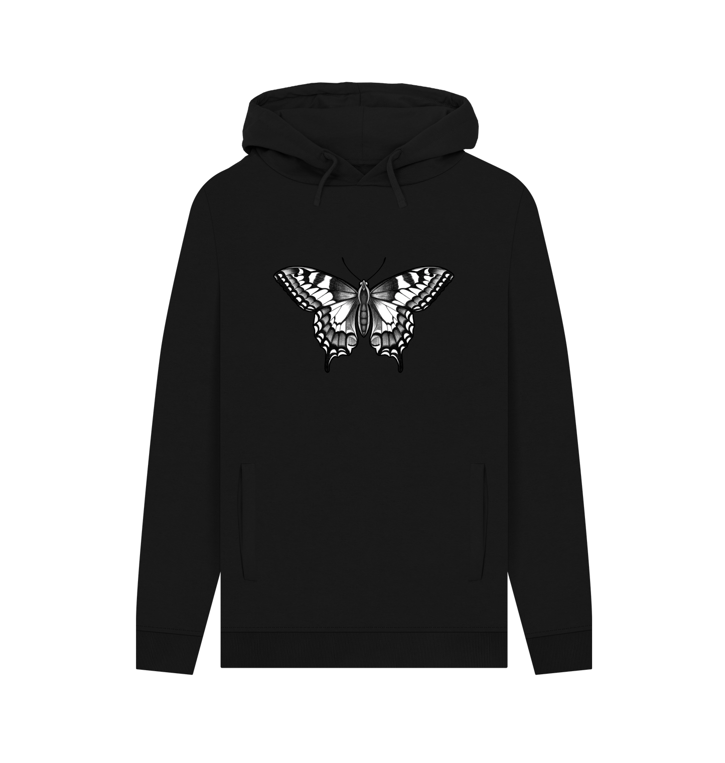 Black Printed Hoody Front