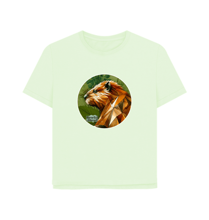 Pastel Green Beaver Botanical Women's Relaxed-Fit T-Shirt