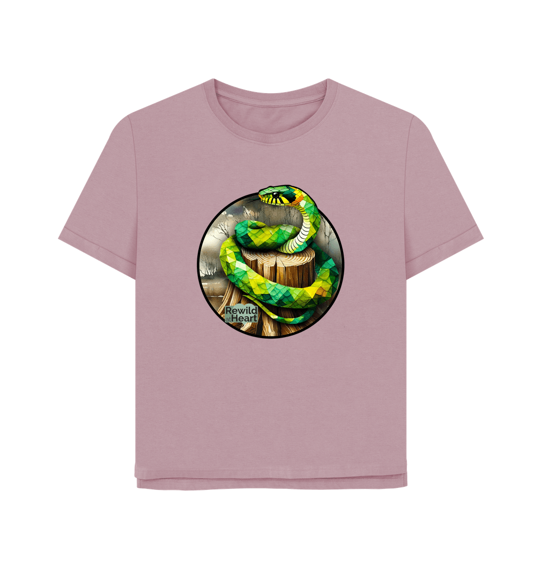 Mauve Grass Snake Marsh Women's Relaxed-Fit T-Shirt